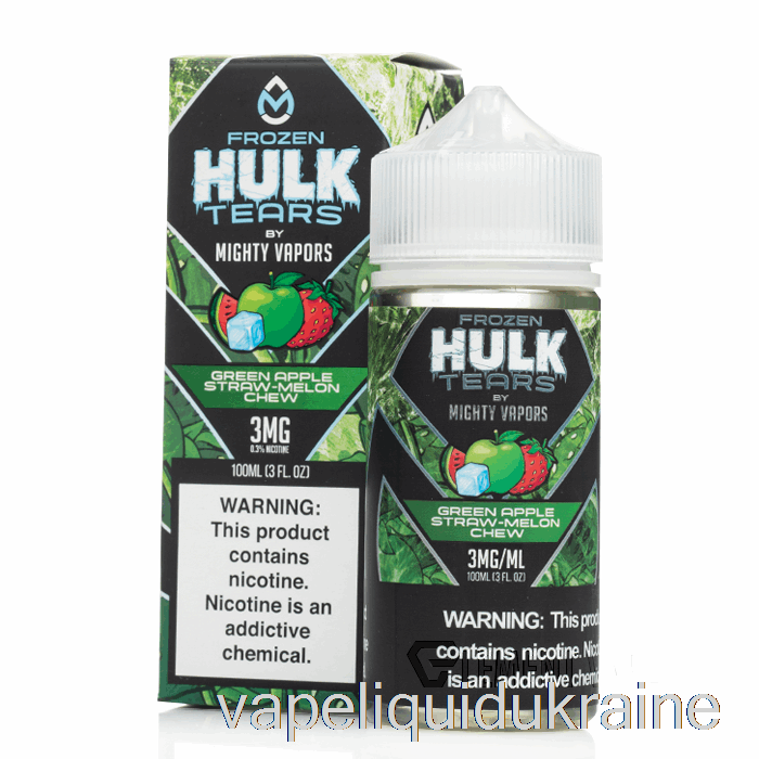 Vape Liquid Ukraine Frozen Green Apple Straw Melon Chew - Hulk Tears - 100mL 0mg